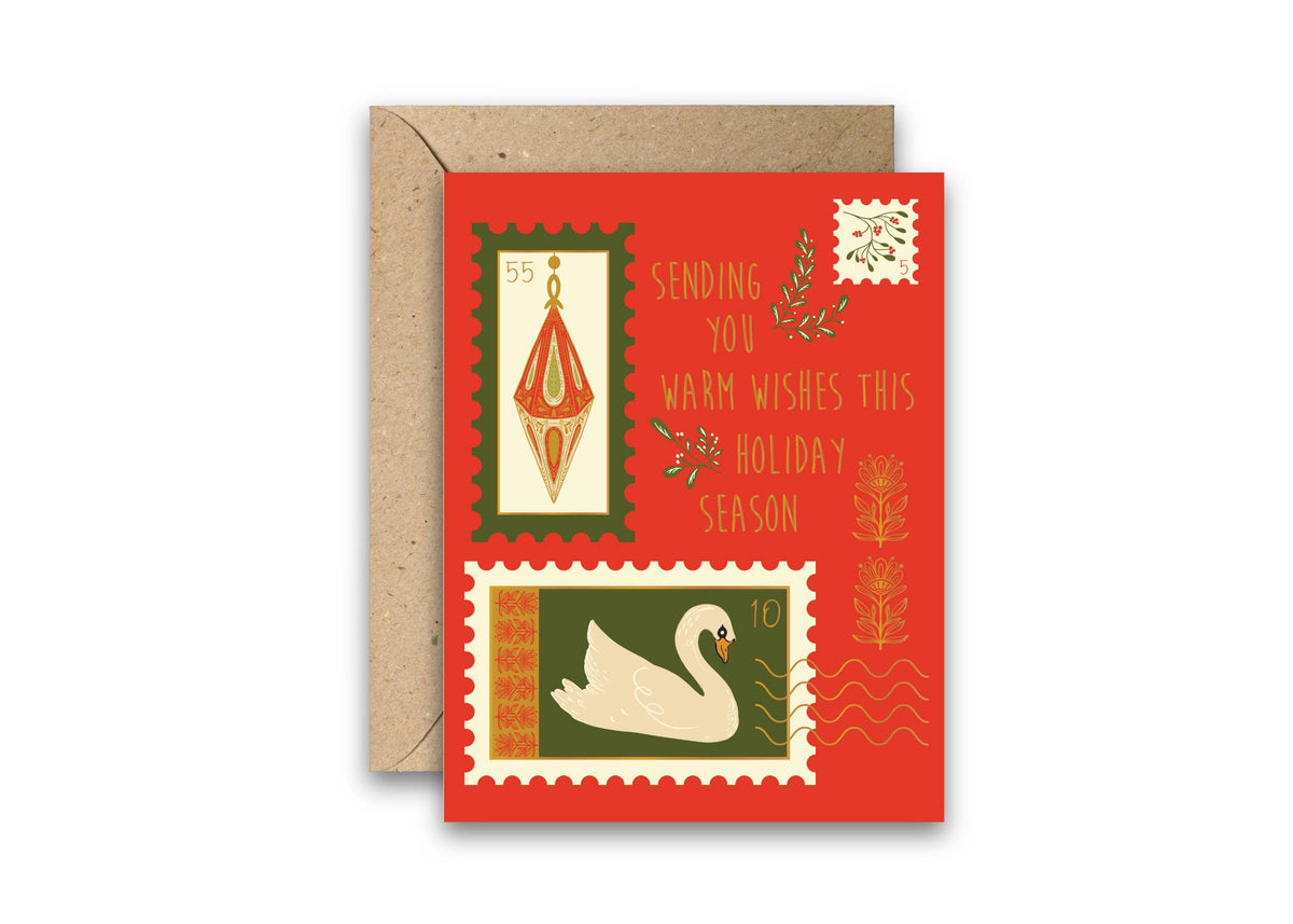 Holiday Stamps – Gold Foil Holiday & Christmas Greeting Card