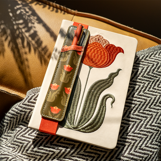 Tulip Embroidered Journal with pen