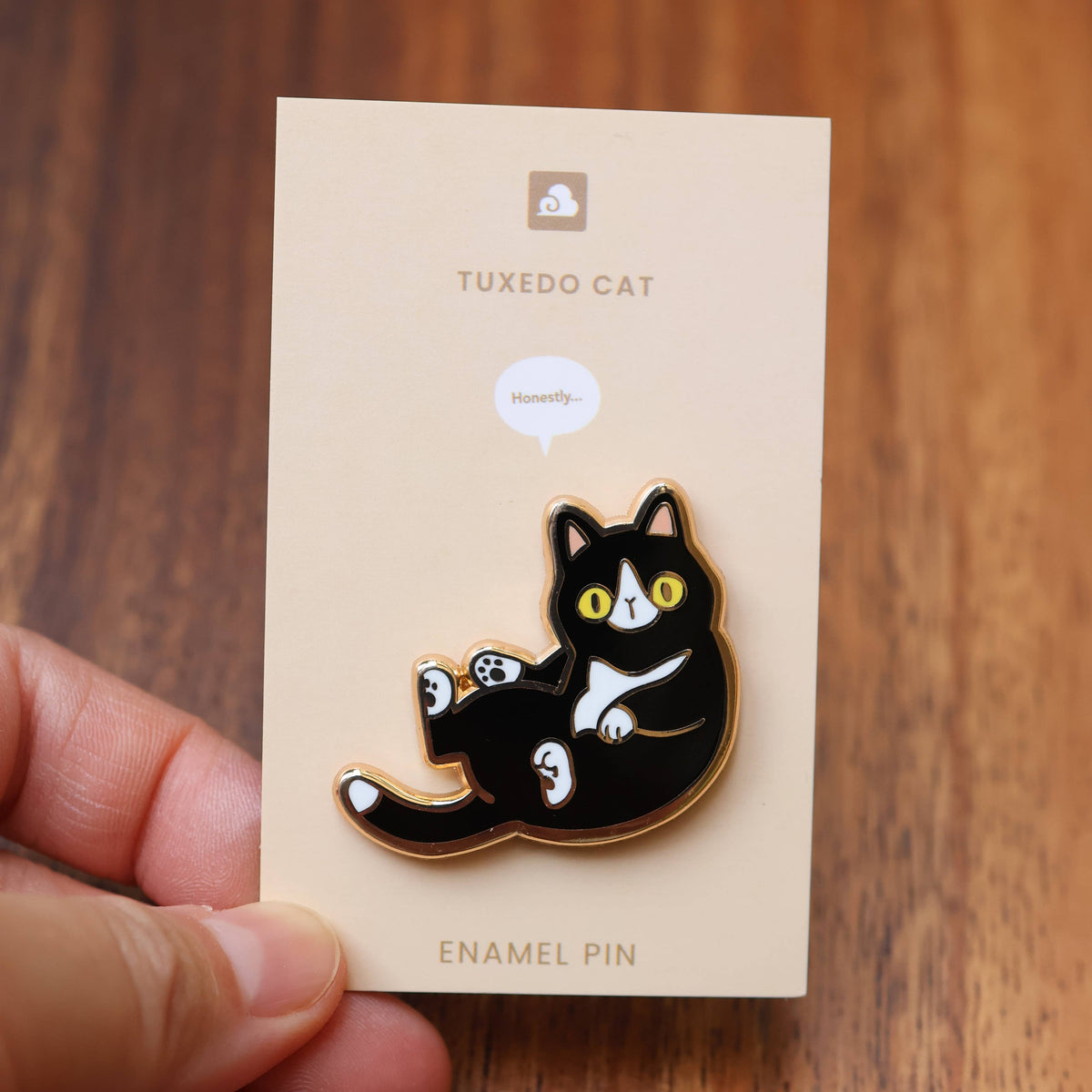 Enamel Pin - tuxedo Cat