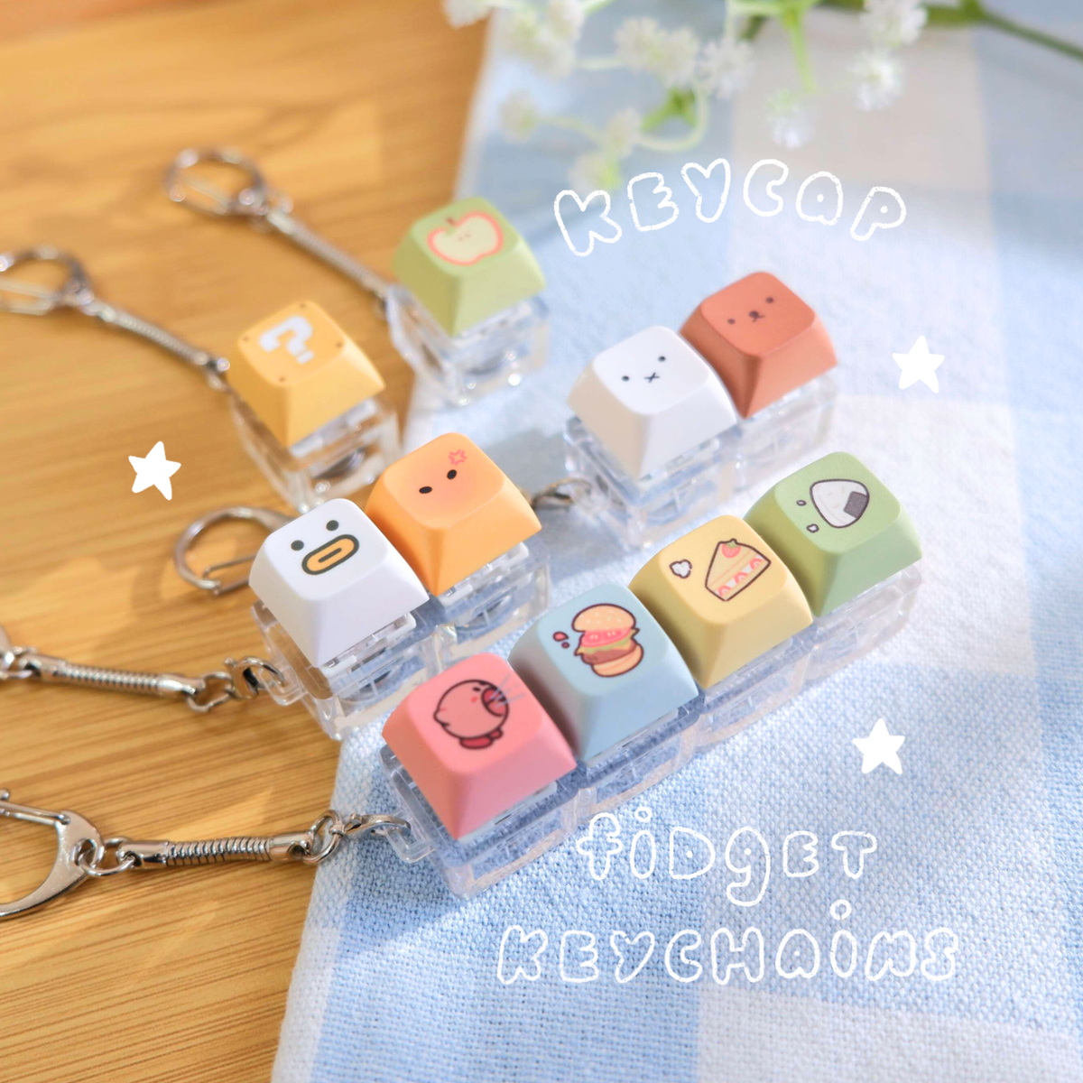 Keycap Fidget Keychains
