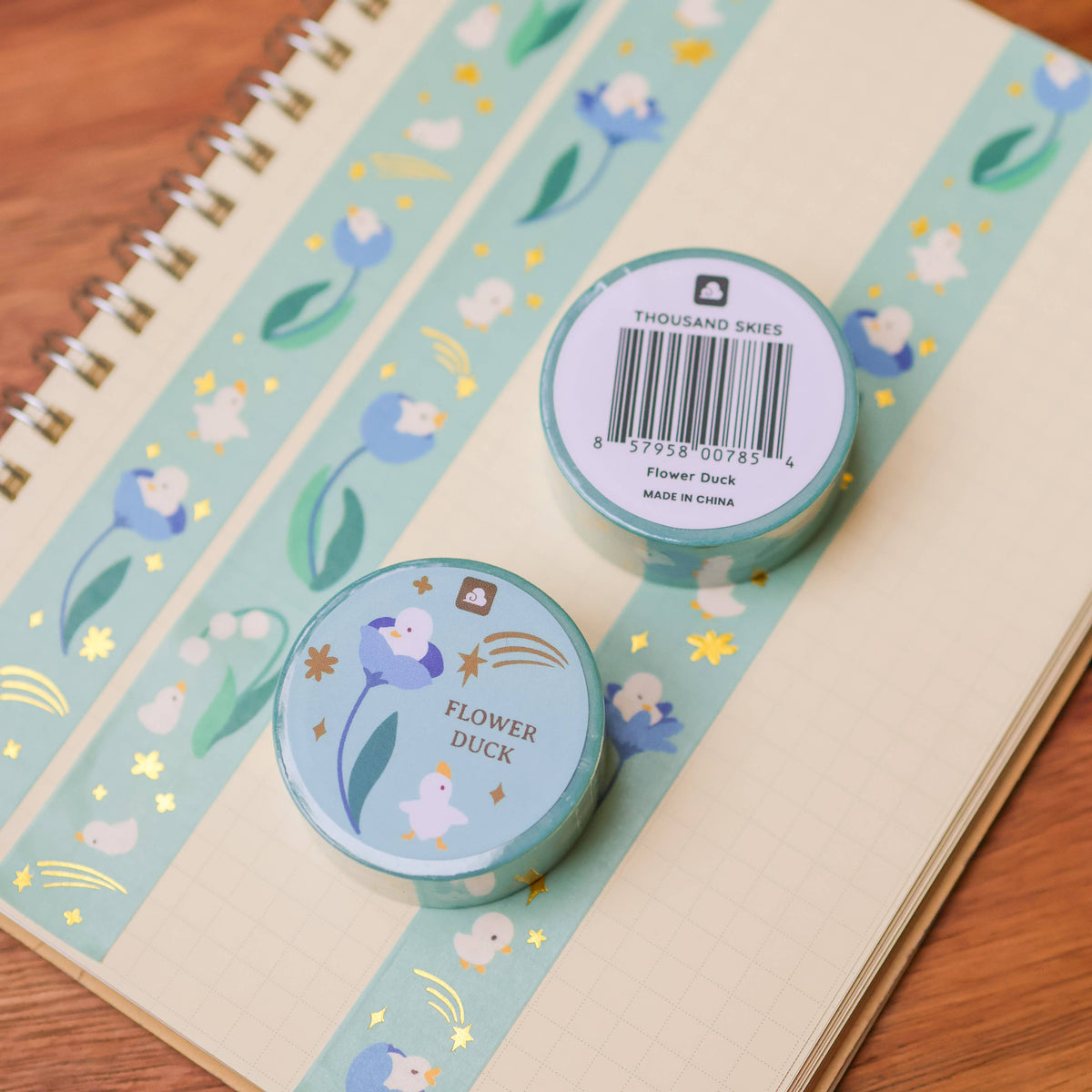 18mm Washi Tape (Foil) - Flower Duck