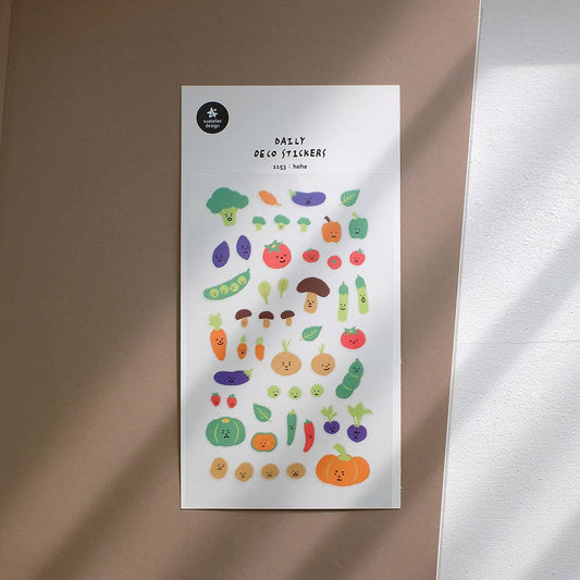Suatelier Design Vegetable Sticker Sheet "Hehe" Sticker Sheet