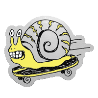 Skater Snail by Apply - Die-Cut Sticker (summer, skateboard)