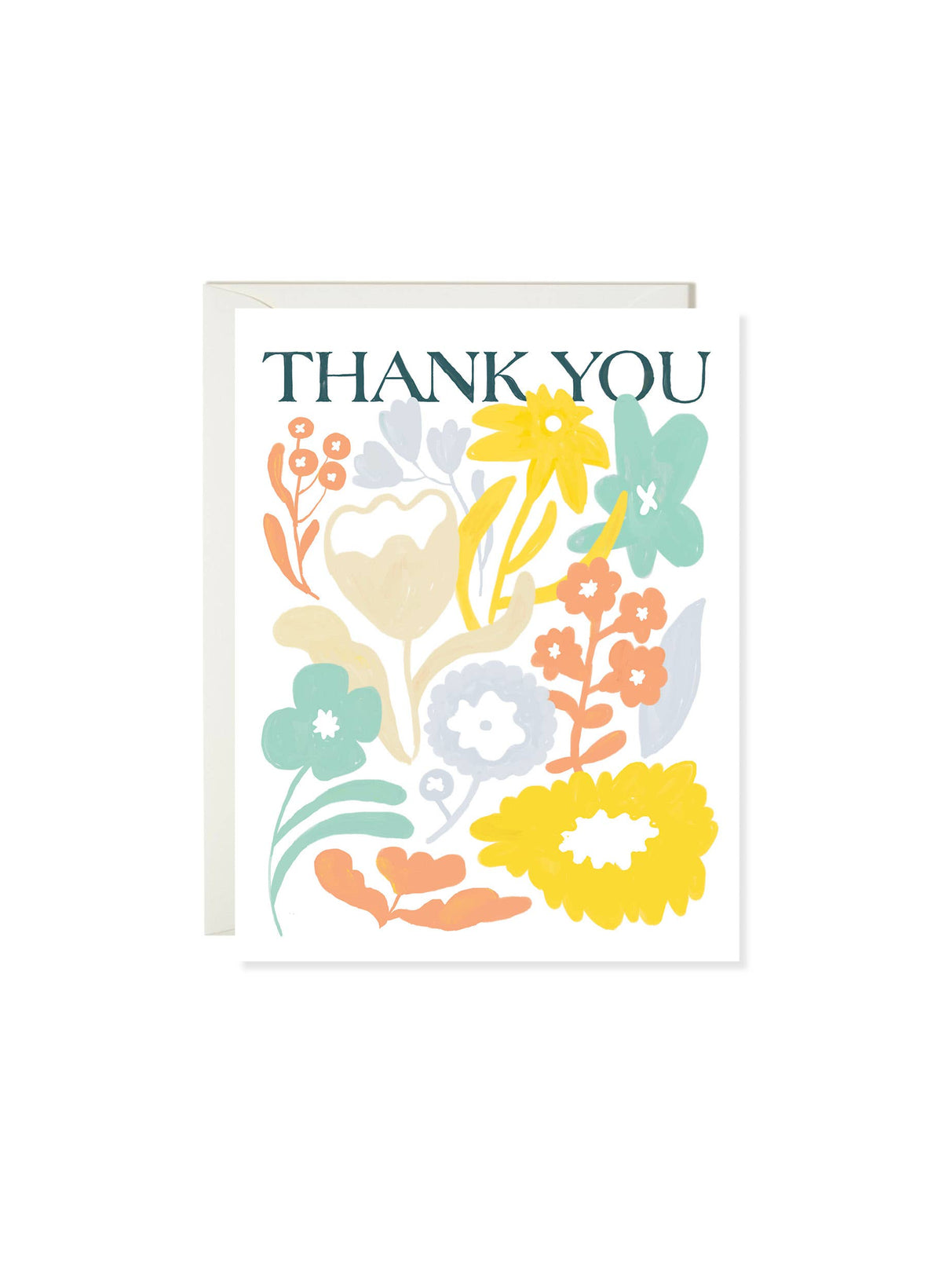 Folk Flower Thanks – Floral Thank You Card