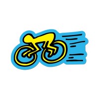 Cyclist by Keith Haring - Die-Cut Sticker