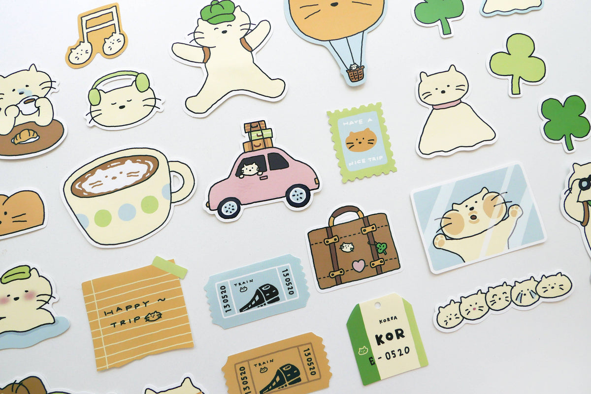 Suatelier Design Cat's happy trip" Sticker Pack