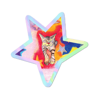 Star Kitty 1 by Keren Cytter (bookish cat) - Die-Cut Sticker