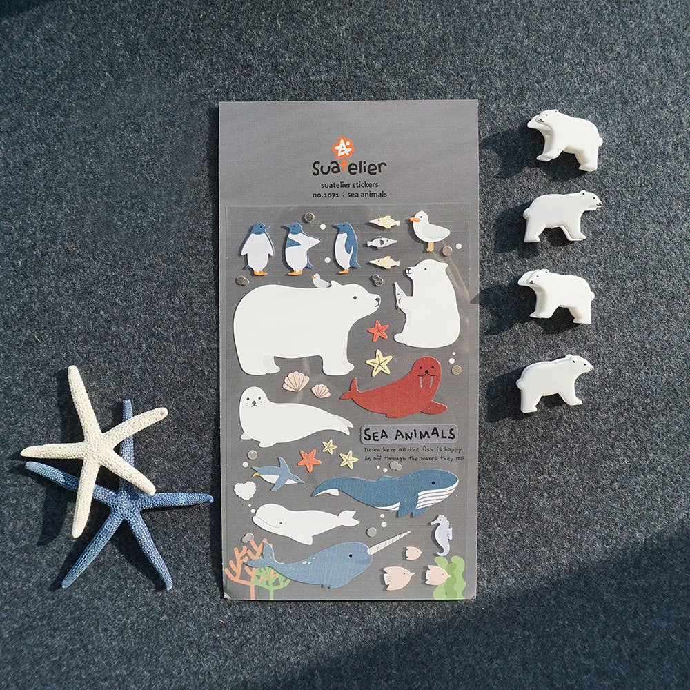 Sea Animals Sticker Sheet - Suatelier Design