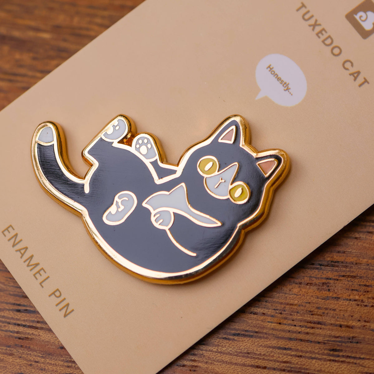 Enamel Pin - tuxedo Cat