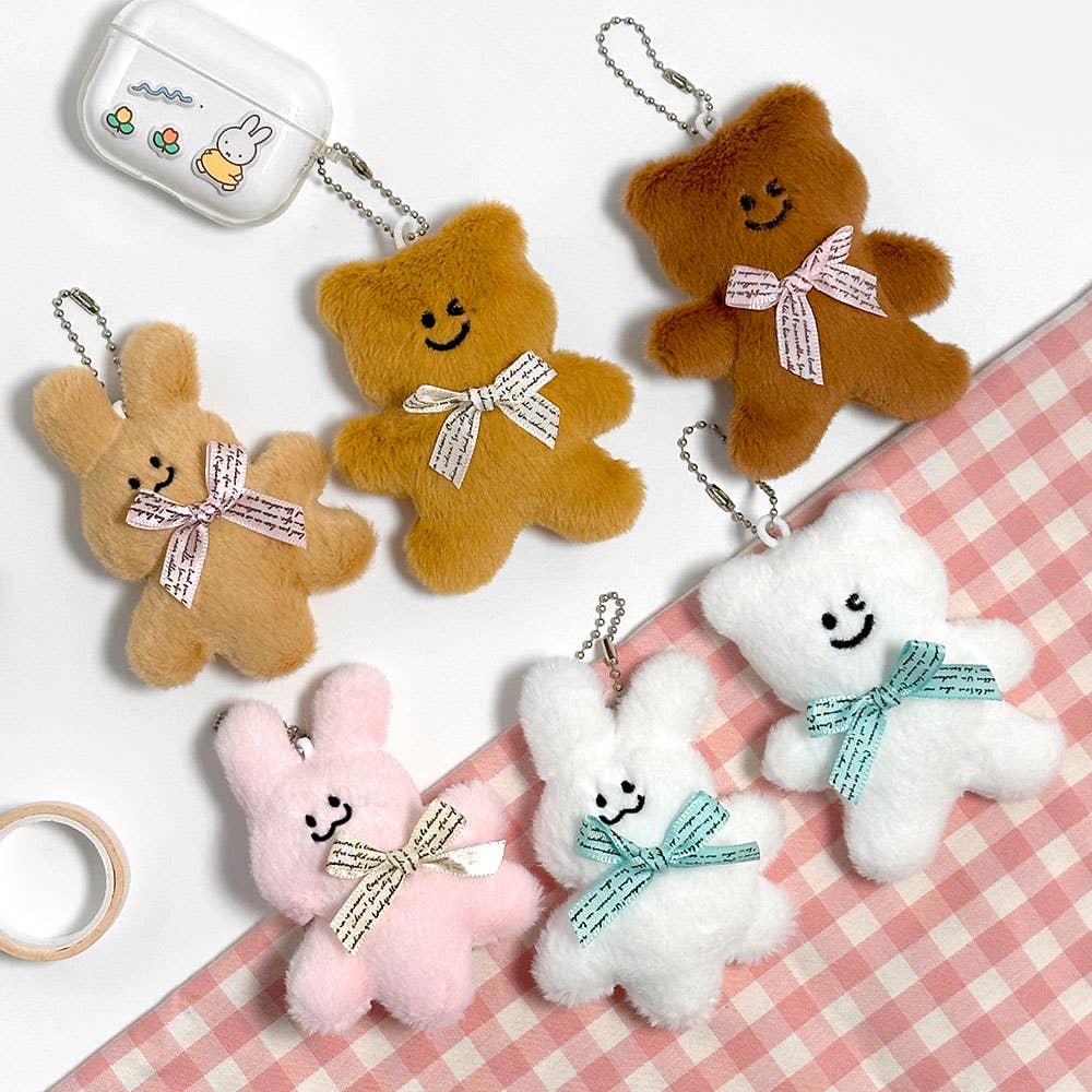 Lovely Bear Rabbit Plush Keychain Random Box
