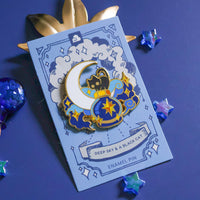 Enamel Pin - Deep Sky and a Black Cat
