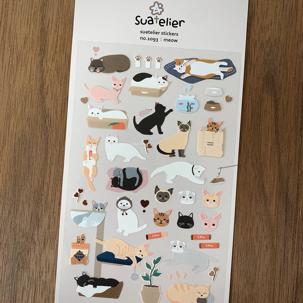 Sticker Sheet "Meow" - Suatelier Design