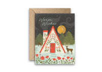 Warm Winter Cabin – Woodland Christmas Greeting Card