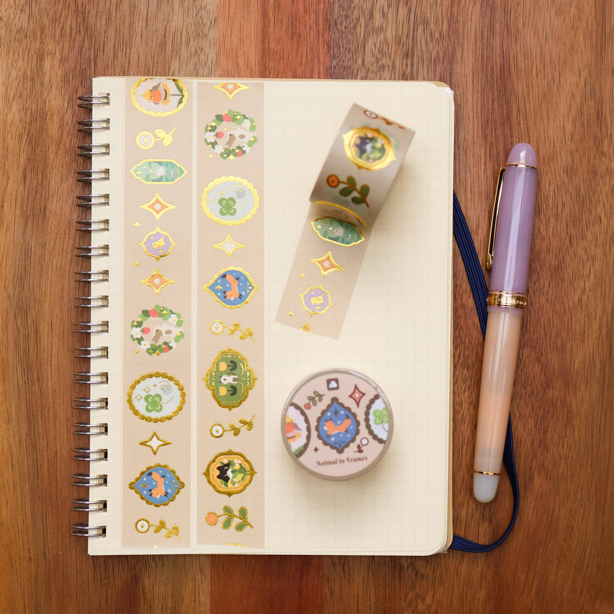 25mm Washi Tape (Foil) - Animal in Frames