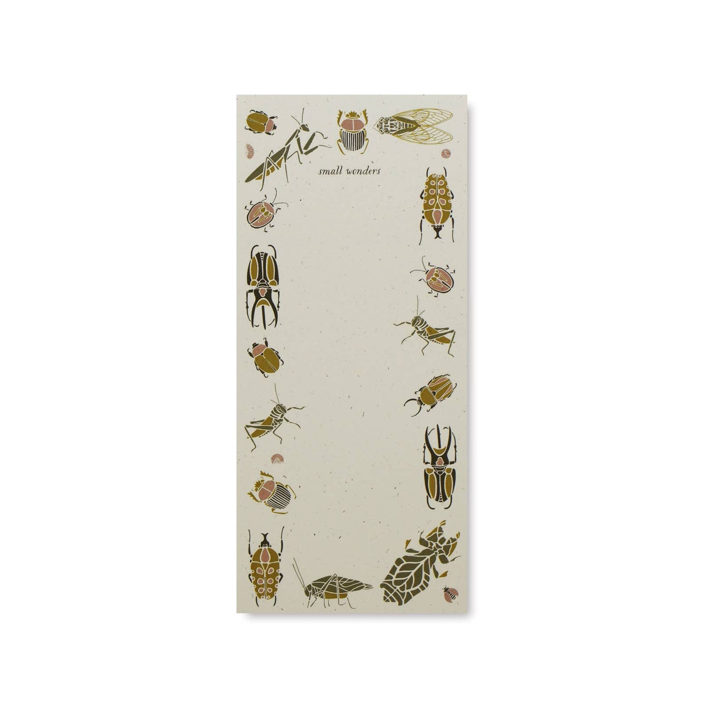 Small Wonders Notepad with Bugs + Insects / Recycled