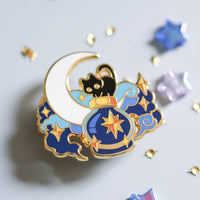 Enamel Pin - Deep Sky and a Black Cat