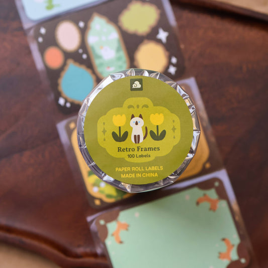 Paper Roll Labels - Retro Frames