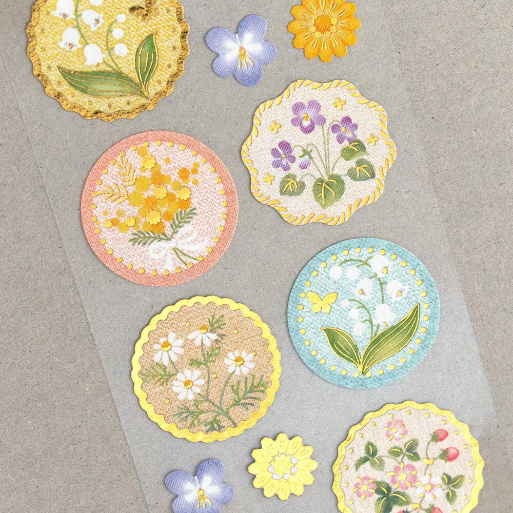 Flower Decoration Japanese-style Sticker Made in Japan