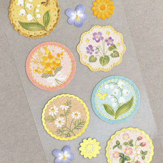 Flower Decoration Japanese-style Sticker Made in Japan