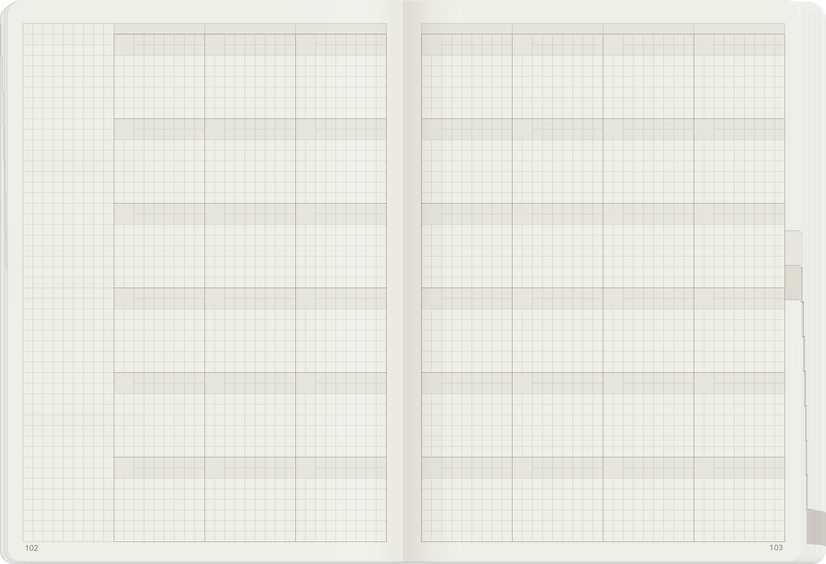 Wonderland222 A5 Core undated planner monthly calendar spread