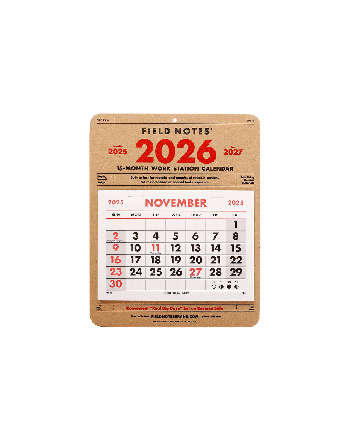 15-Month Work Station Calendar