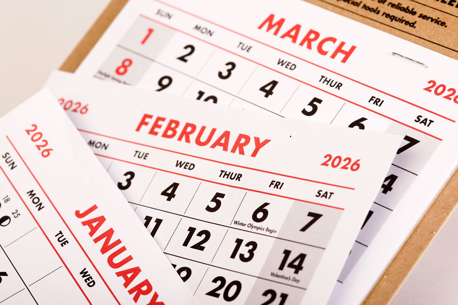 15-Month Work Station Calendar