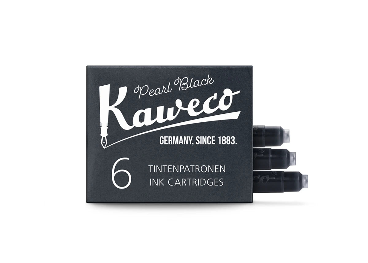 Kaweco Pearl Black short international ink cartridges, box open