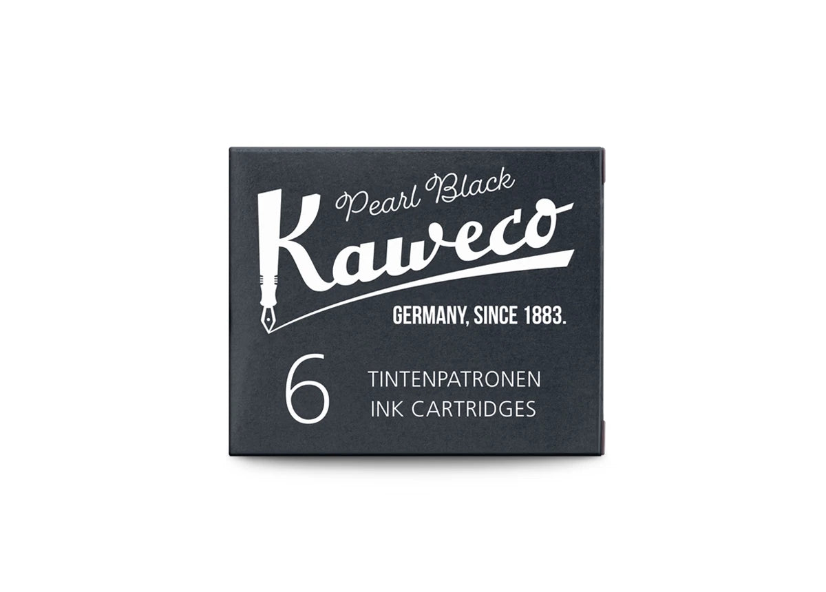 Kaweco Pearl Black fountain pen ink cartridges 6-pack box