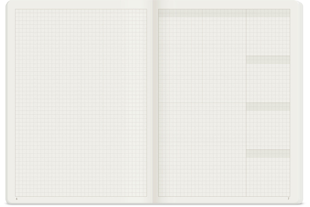 Wonderland222 A5 monthly insert open to the monthly overview page
