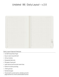 Wonderland222 B6 undated planner daily and note pages