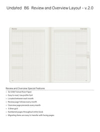 Wonderland222 B6 undated planner monthly overview and review pages