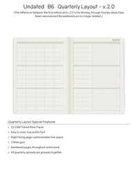 Wonderland222 B6 undated planner quarterly overview pages