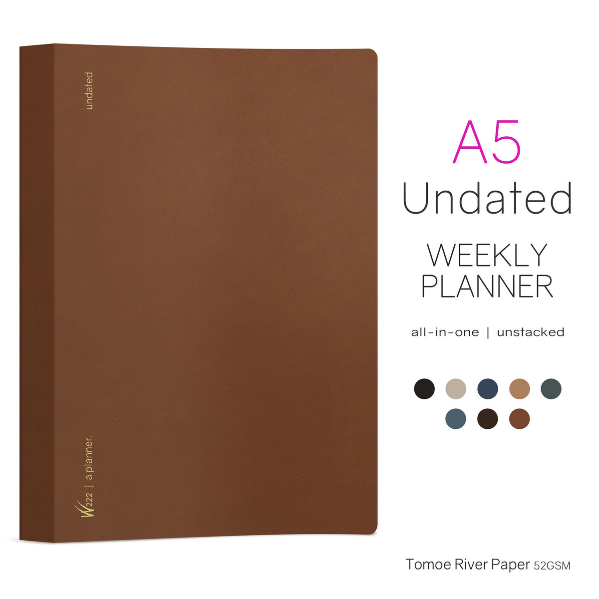 Wonderland222 A5 undated All-in-One weekly planner v.3 with UnStacked weekends