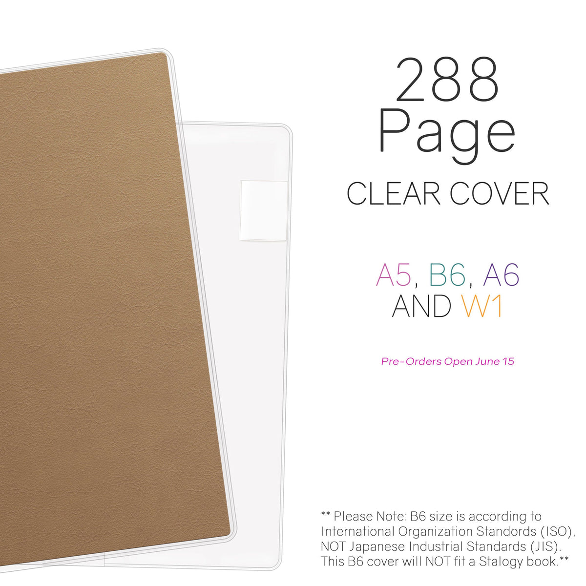 Wonderland222 clear vinyl covers for 288-page planners with sleeves, pocket and pen loop