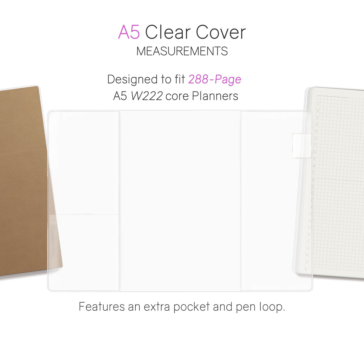 Wonderland222 A5 clear vinyl cover on a 288-page Core planner