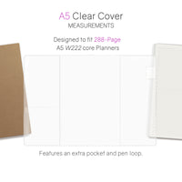 Wonderland222 A5 clear vinyl cover on a 288-page Core planner