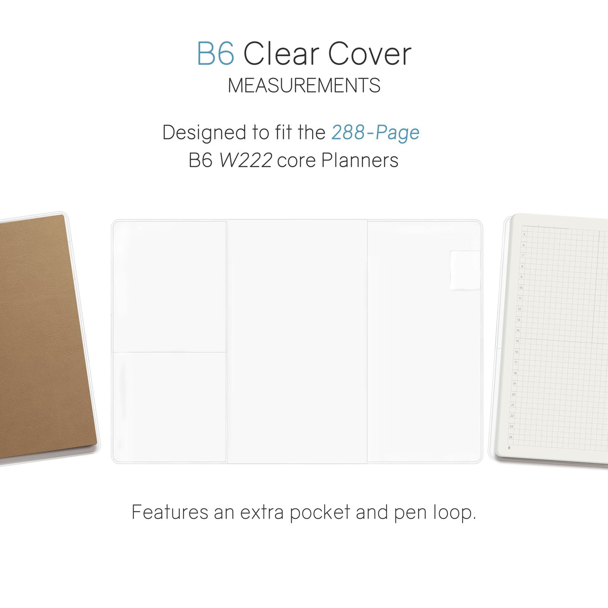 Wonderland222 B6 clear vinyl cover on a 288-page planner