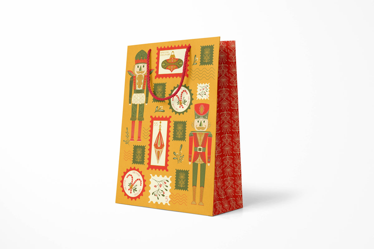 Holiday Stamps Large Gift Bag – Christmas Paper Bag