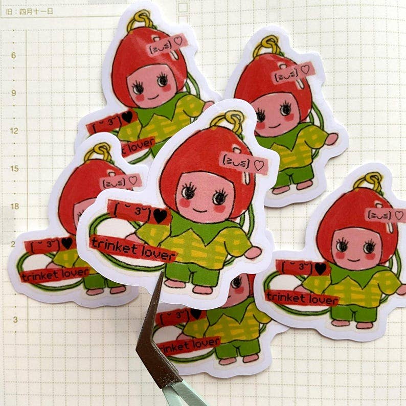 Kewpie Trinket Lover Die Cut Glossy Vinyl Sticker