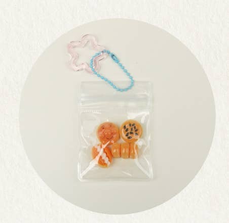 Mini Bread Dessert Clear Pouch Keyring – 24 Random Style
