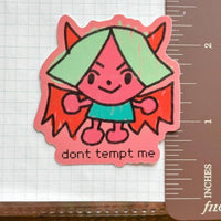 Don't Tempt Me: Kawaii Devil Vinyl Sticker