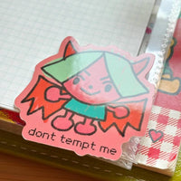 Don't Tempt Me: Kawaii Devil Vinyl Sticker