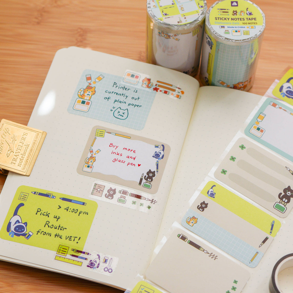 Paper Roll Labels  - Stationery Cats