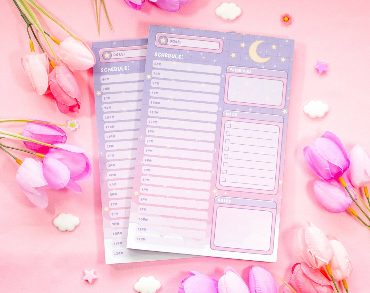 Starry Clouds Hourly Planner Pad
