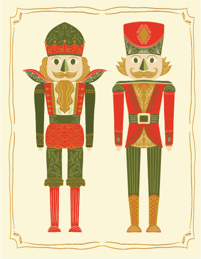 Royal Nutcrackers – Gold Foil Holiday Greeting Card