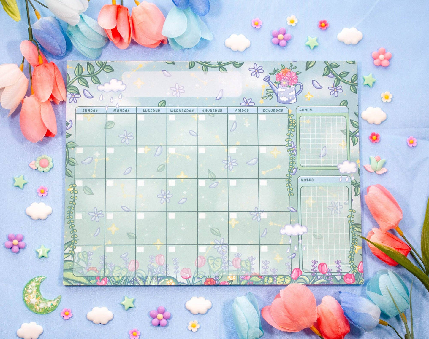 Unicorn Eclipse Botanical Bliss Monthly Planner Pad