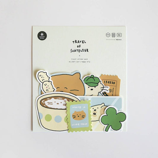 Suatelier Design Cat's happy trip" Sticker Pack