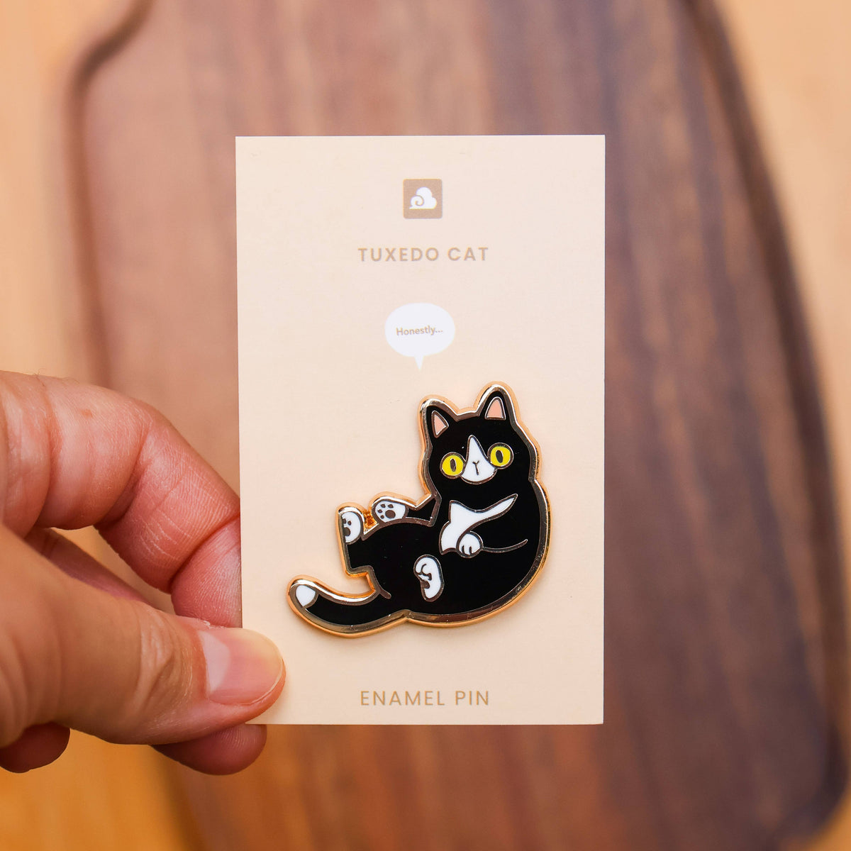 Enamel Pin - tuxedo Cat