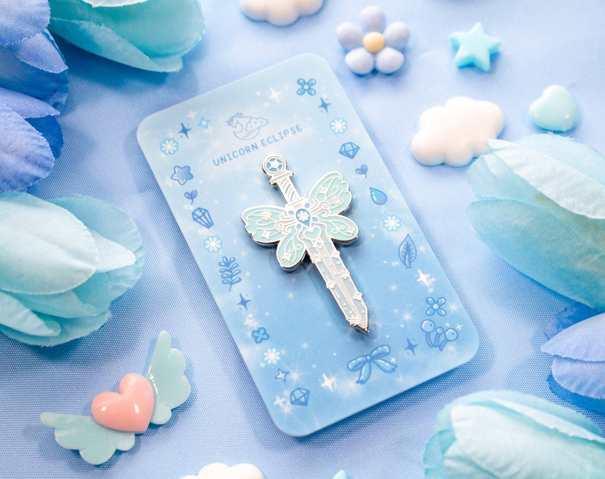 Unicorn Eclipse Frozen Sword Enamel Pin
