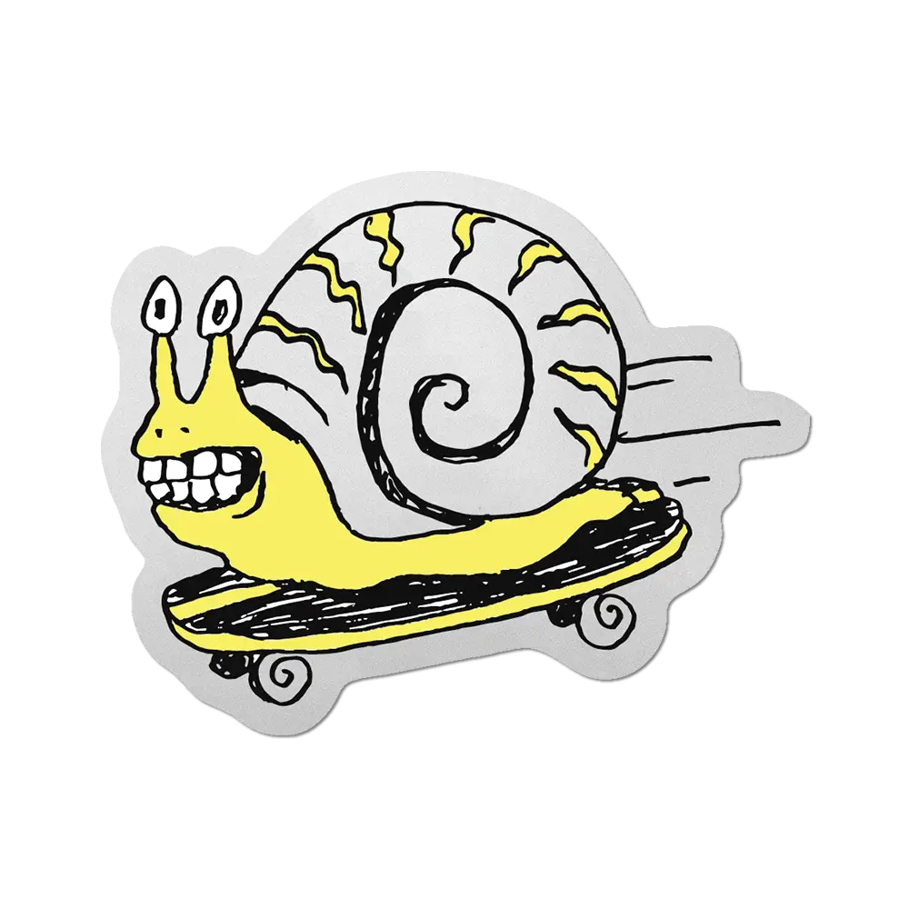 Skater Snail by Apply - Die-Cut Sticker (summer, skateboard)